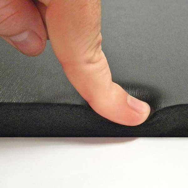 Anti-Fatigue Garage Mat, Black, 72 in L x 20 in W, Polyurethane Foam, 0.75 in Thick