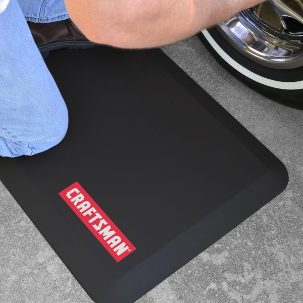 Anti-Fatigue Garage Mat, Black, 72 in L x 20 in W, Polyurethane Foam, 0.75 in Thick