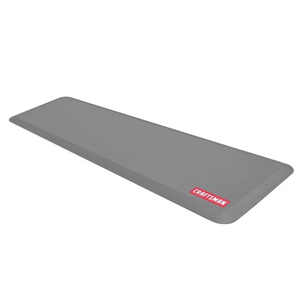 Anti-Fatigue Garage Mat, Grey, 72 in L x 20 in W, Polyurethane Foam, 0.75 in Thick