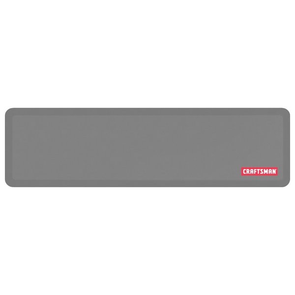 Anti-Fatigue Garage Mat, Grey, 72 in L x 20 in W, Polyurethane Foam, 0.75 in Thick