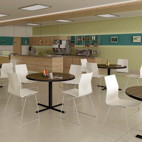 Round CafÃ© Bistro and Breakroom Pedestal Table, 29