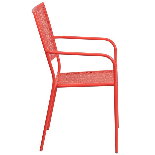 Coral Steel Patio Arm Chair with Square Back