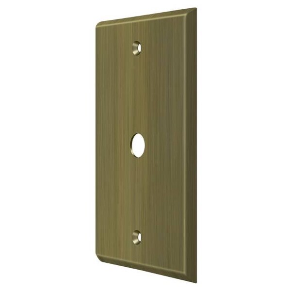 Cable Cover Switch Plate, Number of Gangs: 1 Solid Brass, Antique Brass Finish