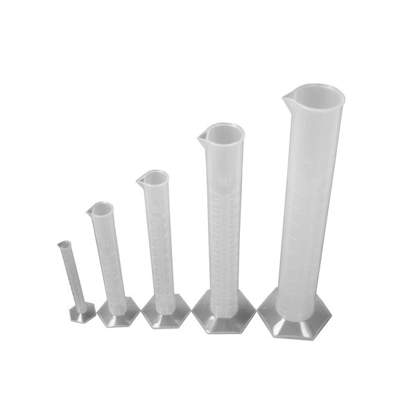 Graduated Cylinder Set of 5, PP, Hex Bas