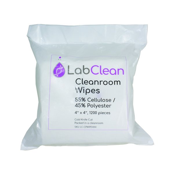 Cleanroom Wipes, 100 percent pol, 4, PK10