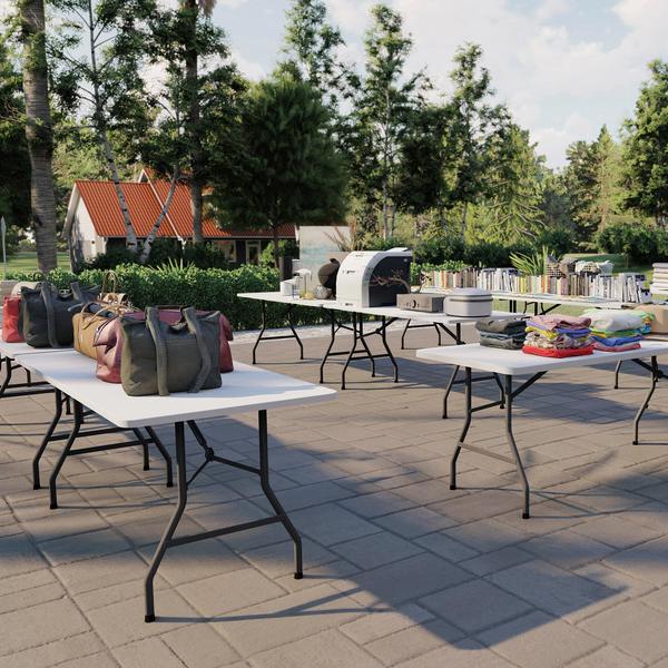 Rectangle Economy Blow Molded Folding Utility Table, 24