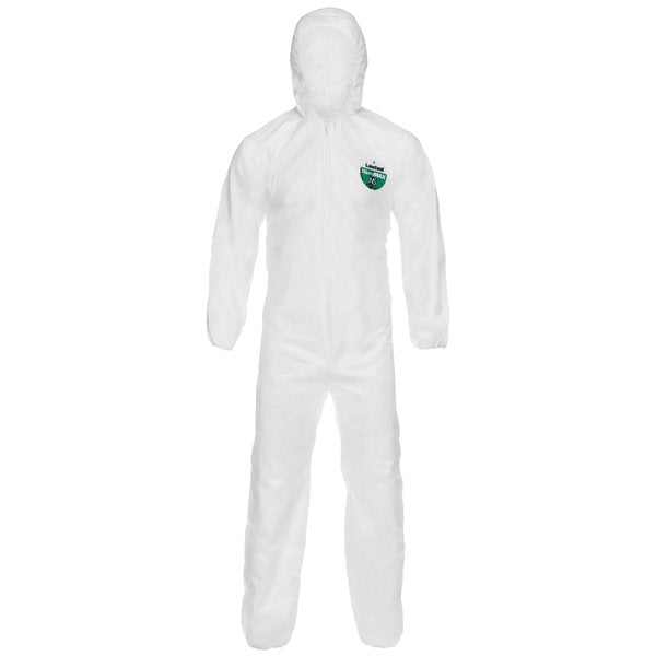 Hooded Disposable Coveralls, M, 50 PK, White, MicroMax(R) NS, Zipper