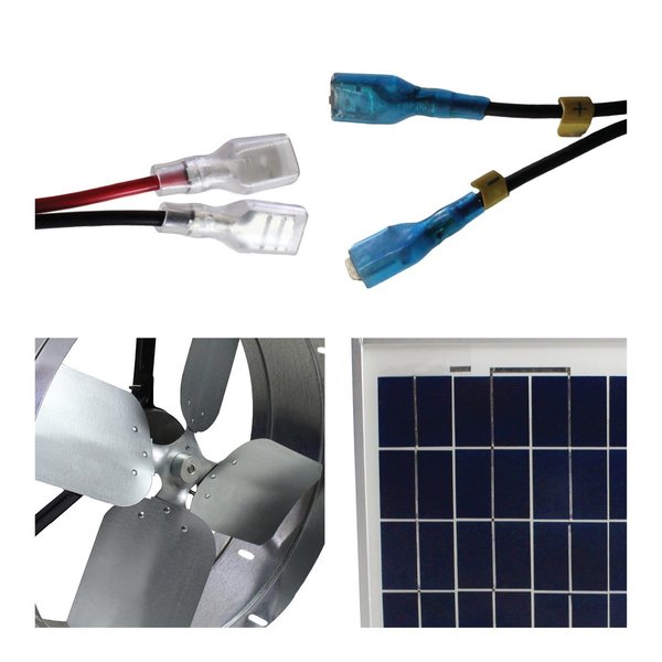 433 CFM Solar Powered Roof Mount Power Attic Ventilator with Panel in Black