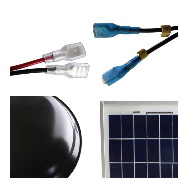 433 CFM Solar Powered Roof Mount Power Attic Ventilator with Panel in Black