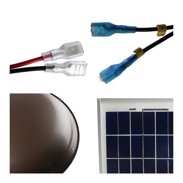 433 CFM Solar Powered Roof Mount Power Attic Ventilator with Panel in Brown