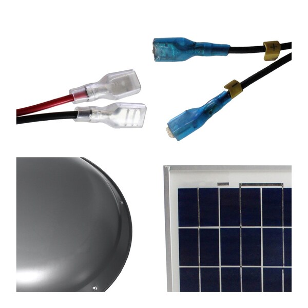 433 CFM Solar Powered Roof Mount Power Attic Ventilator with Panel in Weathered Gray