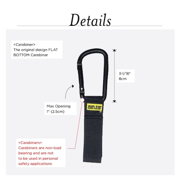 Back-to-Back Strap, No Adhesive, 6 in, 1 in Wd, Yellow, 5 PK