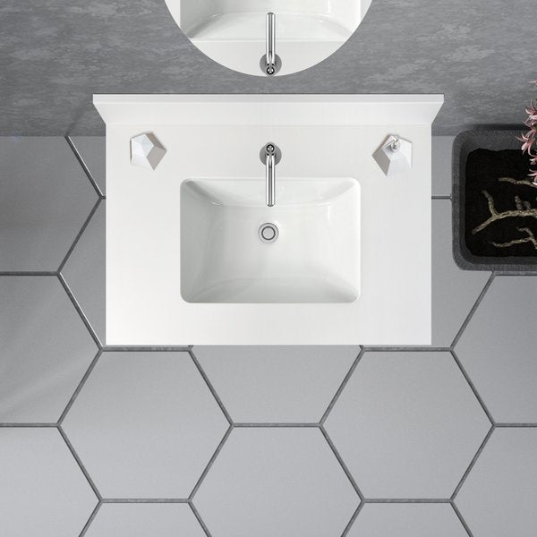 Vanity Top w/Ceramic Basin, 31 x 22 in