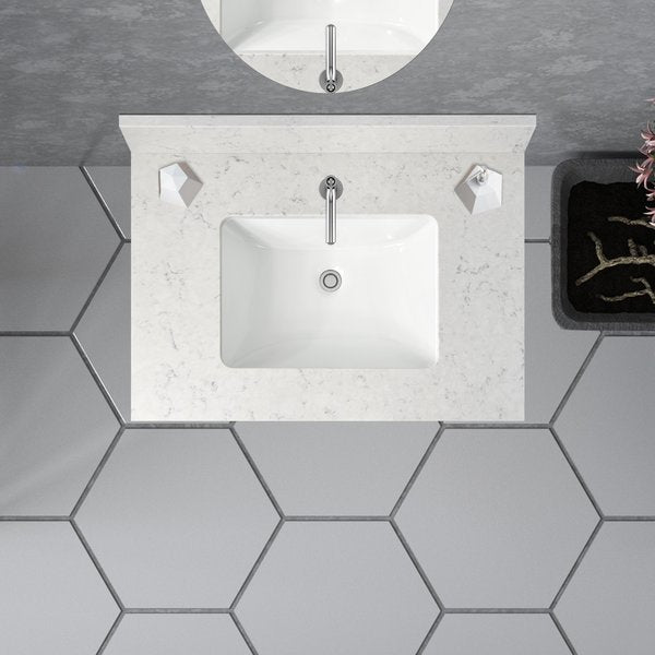 Vanity Top w/Ceramic Basin, 31 x 22 in