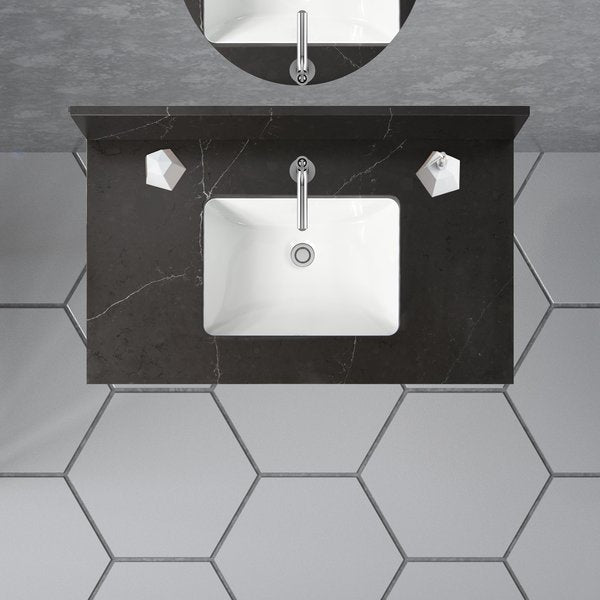 Vanity Top w/Ceramic Basin, 37 x 22 in