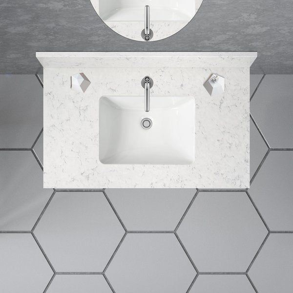 Vanity Top w/Ceramic Basin, 37 x 22 in