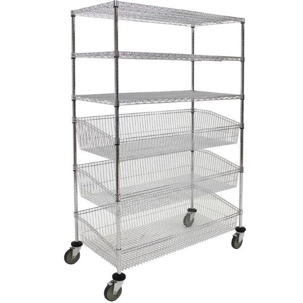 Combo Unit, 5 Basket, 2 Shelf, 24x48x80