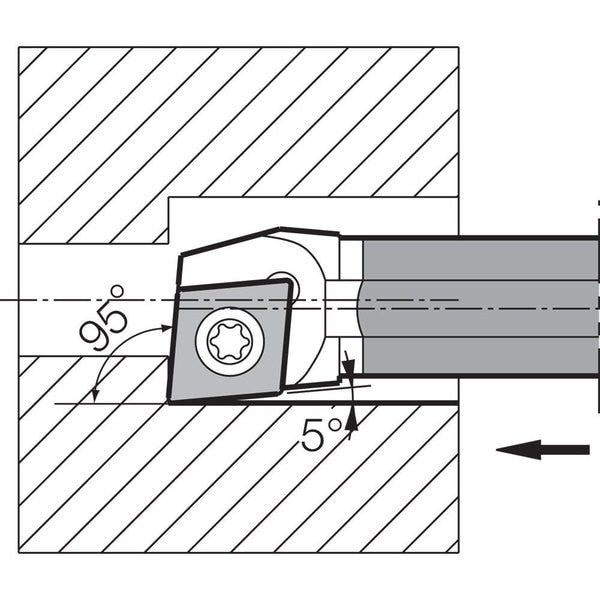 Boring Bar, Positive Rake, Right-Hand