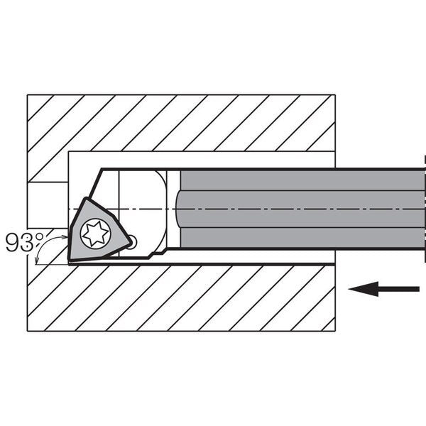 Boring Bar, Positive Rake, Right-Hand