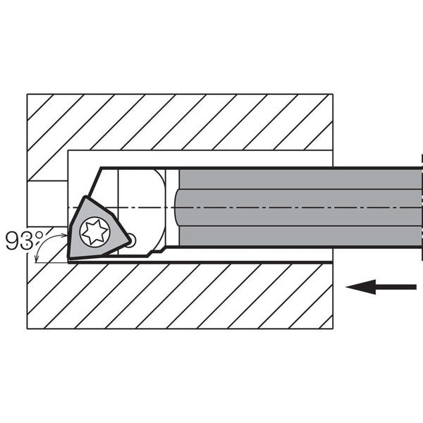 Boring Bar, Positive Rake, Right-Hand