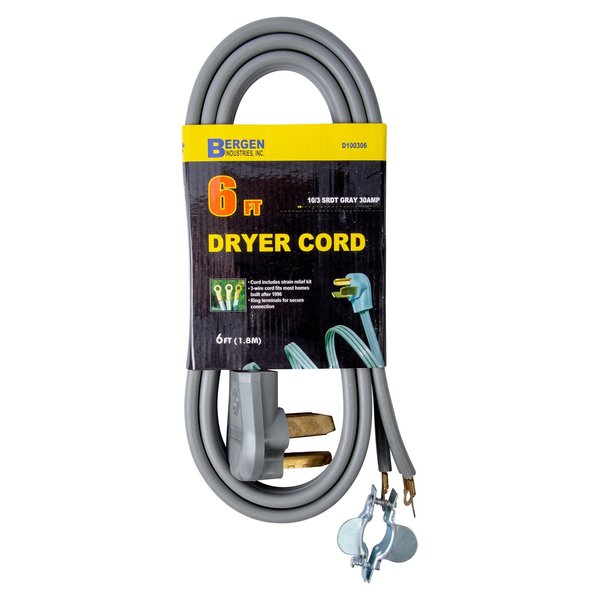 Appliance Power Cord 6FT.3-Wire Clothes