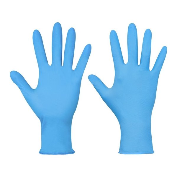Disposable Gloves, Nitrile, Powder-Free, 3 mil, Blue, Large (Size 9), 100 Pack