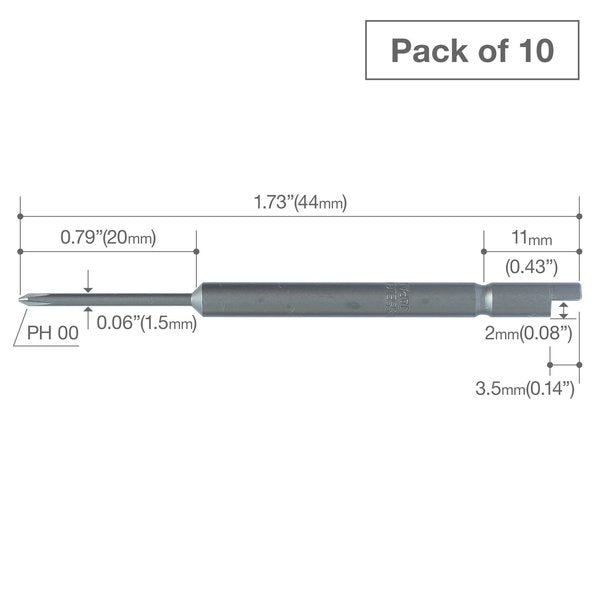 Precision Bit Halfmoon-Shank 4mm, PK10
