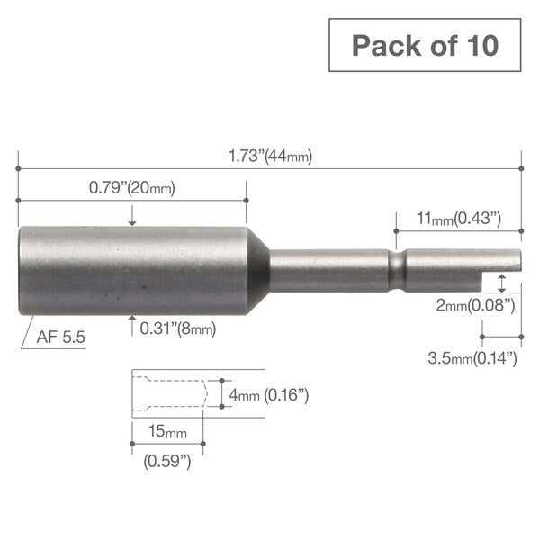 Precision Bit Halfmoon-Shank 4mm, PK10