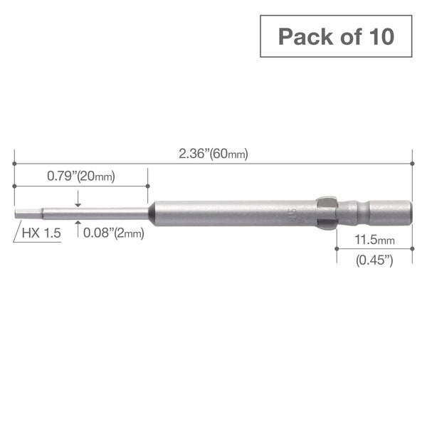 Precision Bit Wing-Shank 4mm, H1.5, PK10