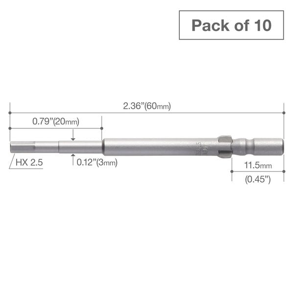Precision Bit Wing-Shank 4mm, H2.5, PK10