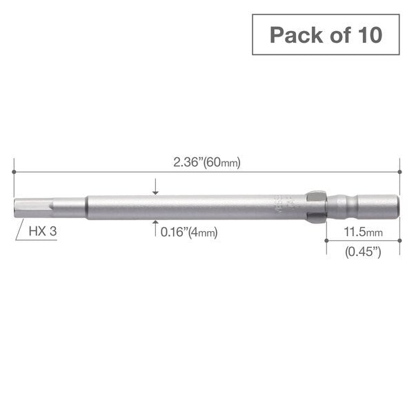 Precision Bit Wing-Shank 4mm, H3x6, PK10
