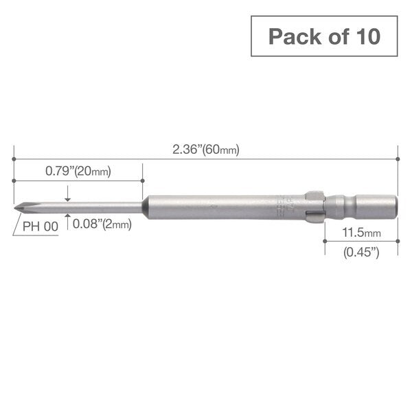 Precision Bit Wing-Shank 4mm, +00x, PK10