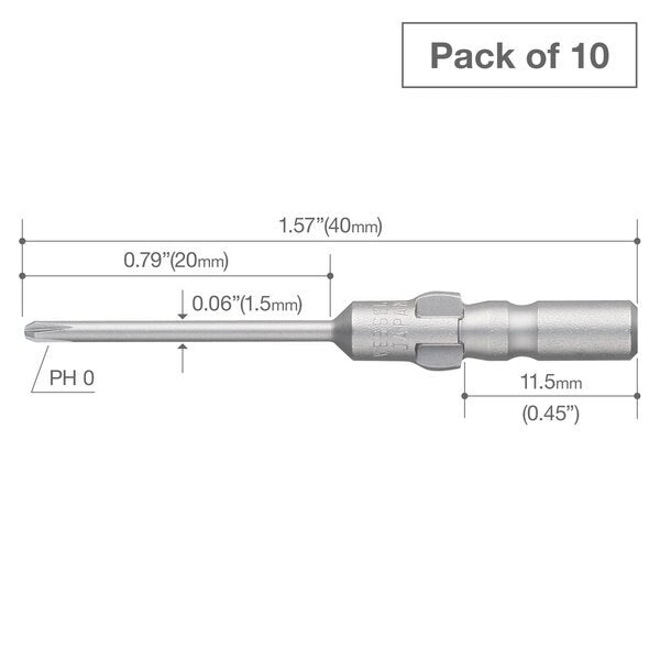 Precision Bit Wing-Shank 4mm, +0x1, PK10
