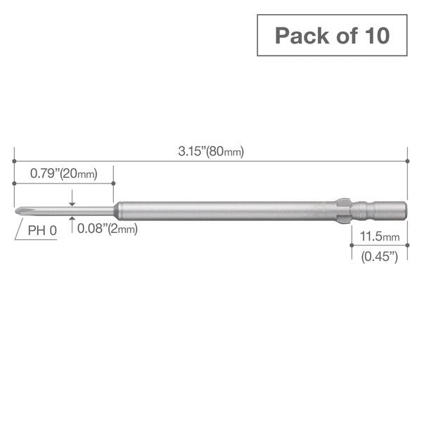 Precision Bit Wing-Shank 4mm, +0x2, PK10