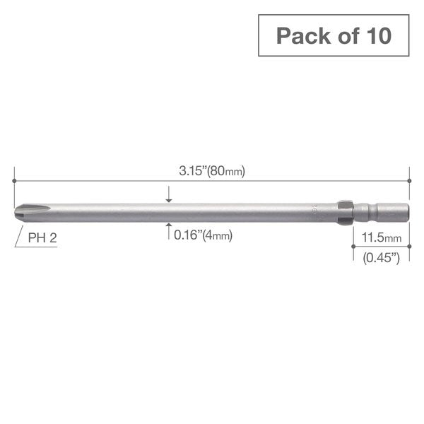 Precision Bit Wing-Shank 4mm, +2x8, PK10