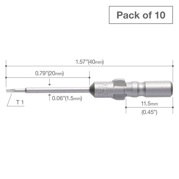 Precision Bit Wing-Shank 4mm, T1x1, PK10