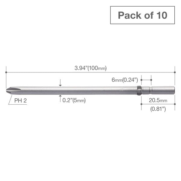 Precision Bit Wing-Shank 5mm, +2x1, PK10