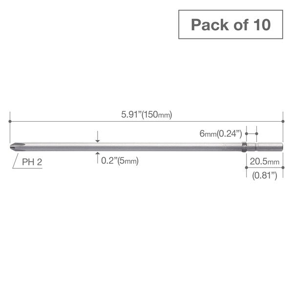 Precision Bit Wing-Shank 5mm, +2x1, PK10