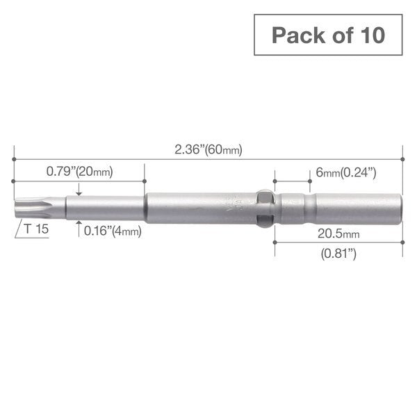 Precision Bit Wing-Shank 5mm, T15x, PK10