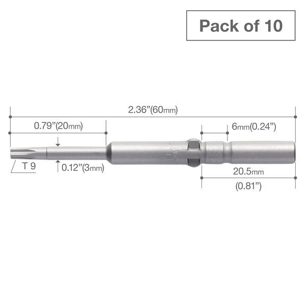 Precision Bit Wing-Shank 5mm, T9x3, PK10