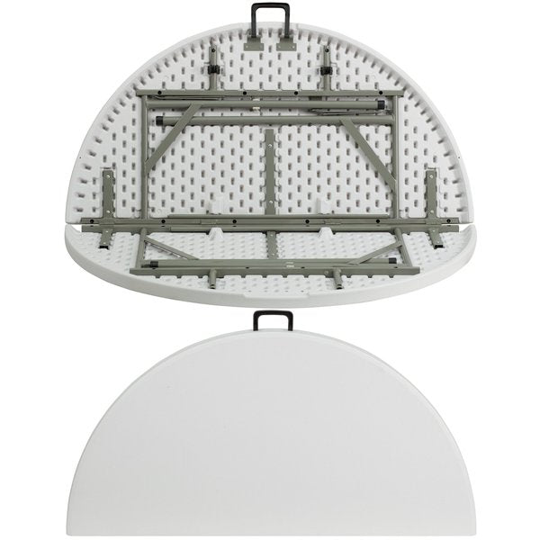 Round Wh 48Rnd Plastic Bi-Fold Table, 47.75