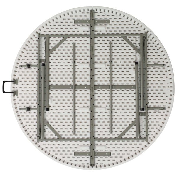 Round Wh 60Rnd Plastic Bi-Fold Table, 60.5