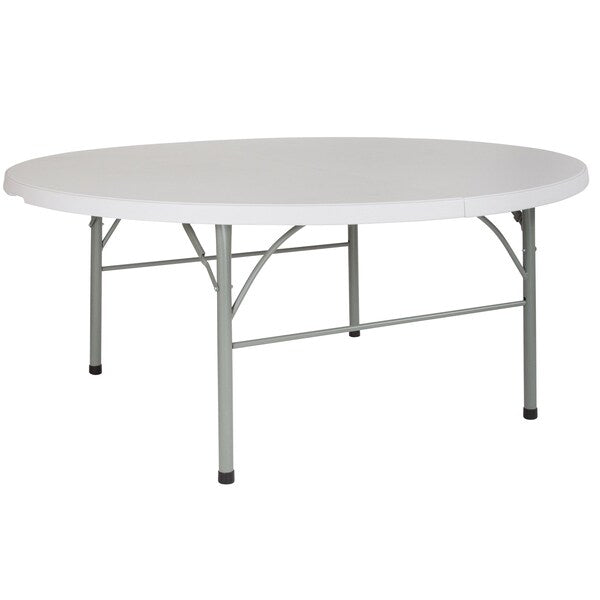 Round Wh 72Rnd Plastic Bi-Fold Table, 71