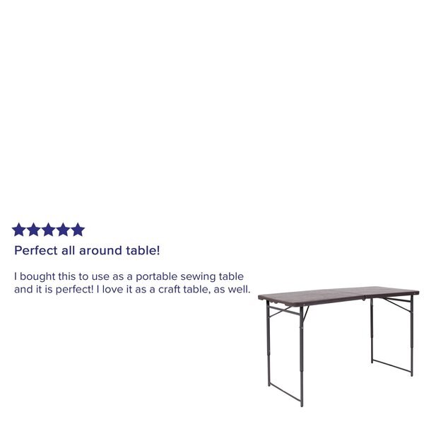 Rectangle Plastic Table, 23.5''W x 48.25''L, 23.5