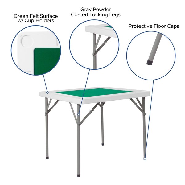 Square Folding Table, 34.5