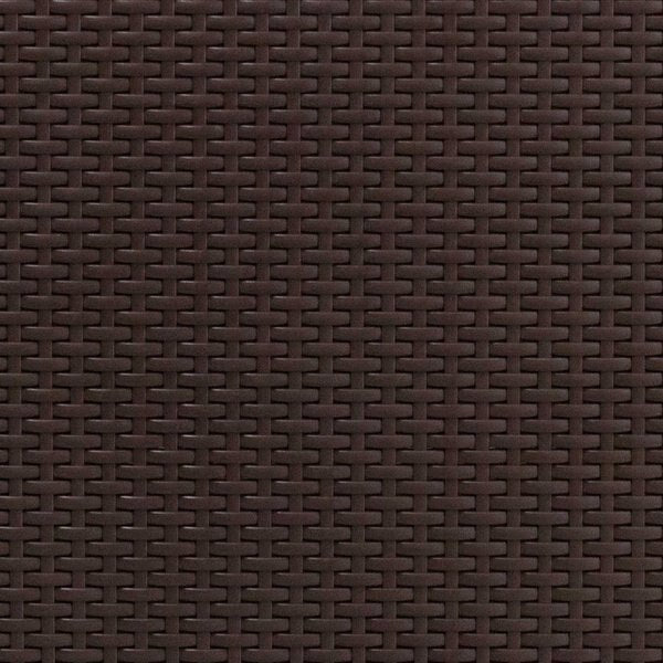 Square End Table, Faux Rattan, Chocolate, 22 W, 22 L, 15.25 H, Resin Top, Chocolate Brown
