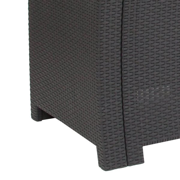 Dk Gray Rattan Chair w/All-Weather Lt Gray Cushion
