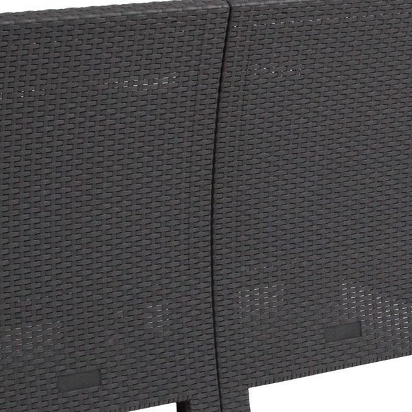 Dk Gray Rattan Loveseat w/ All-Weather Cushions