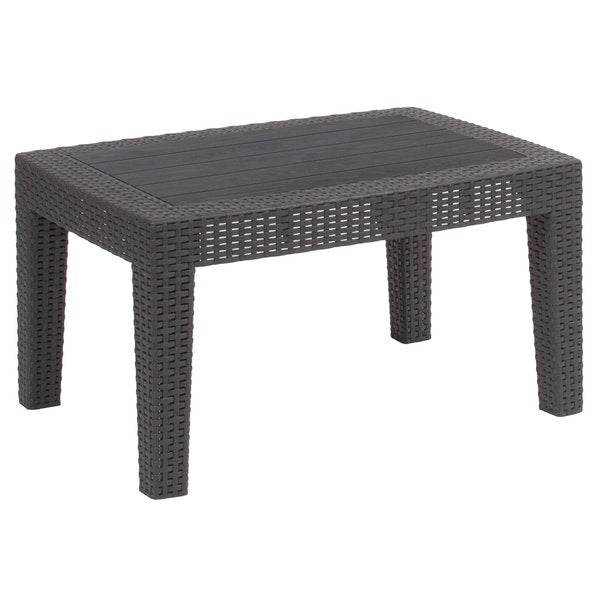 Coffee Table, 27.75 W, 19.75 L, 15 H, Resin Top, Dark Gray