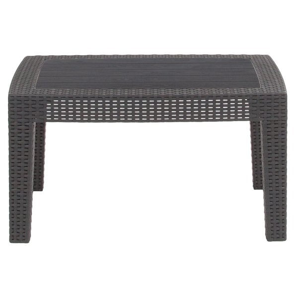 Coffee Table, 27.75 W, 19.75 L, 15 H, Resin Top, Dark Gray